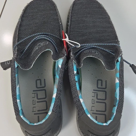 Hey Dude Charcoal and Teal Loafers NWT - Picture 5 of 15
